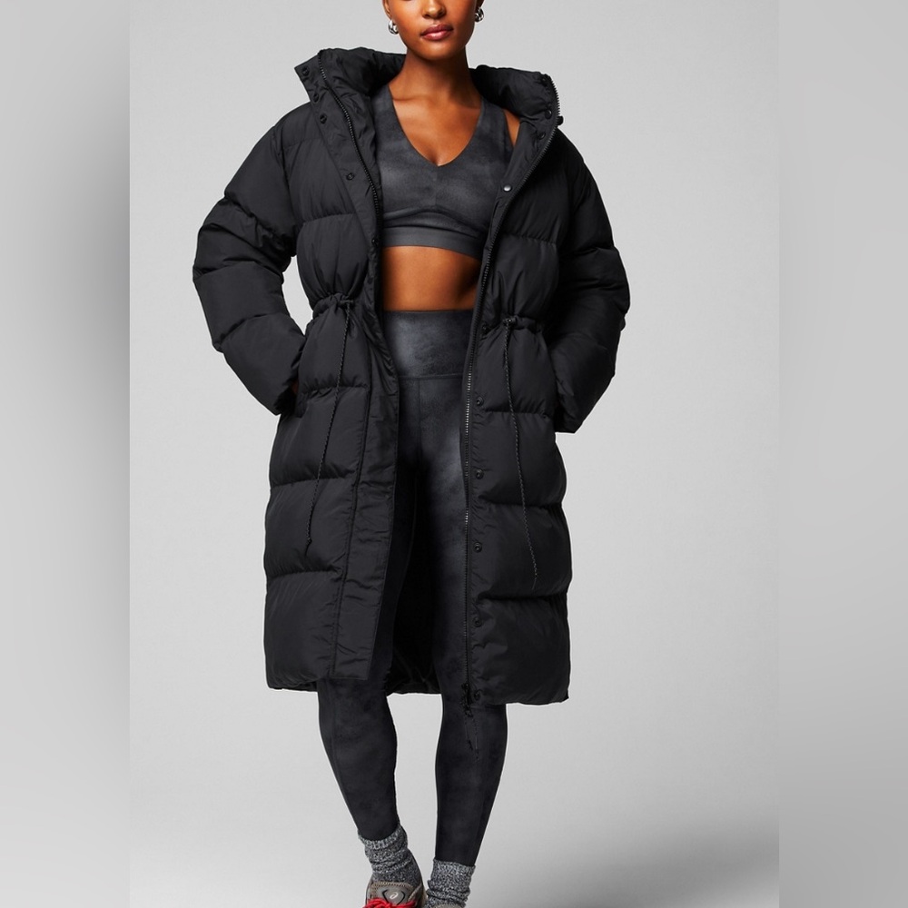 Fabletics Black Long Puffer Jacket